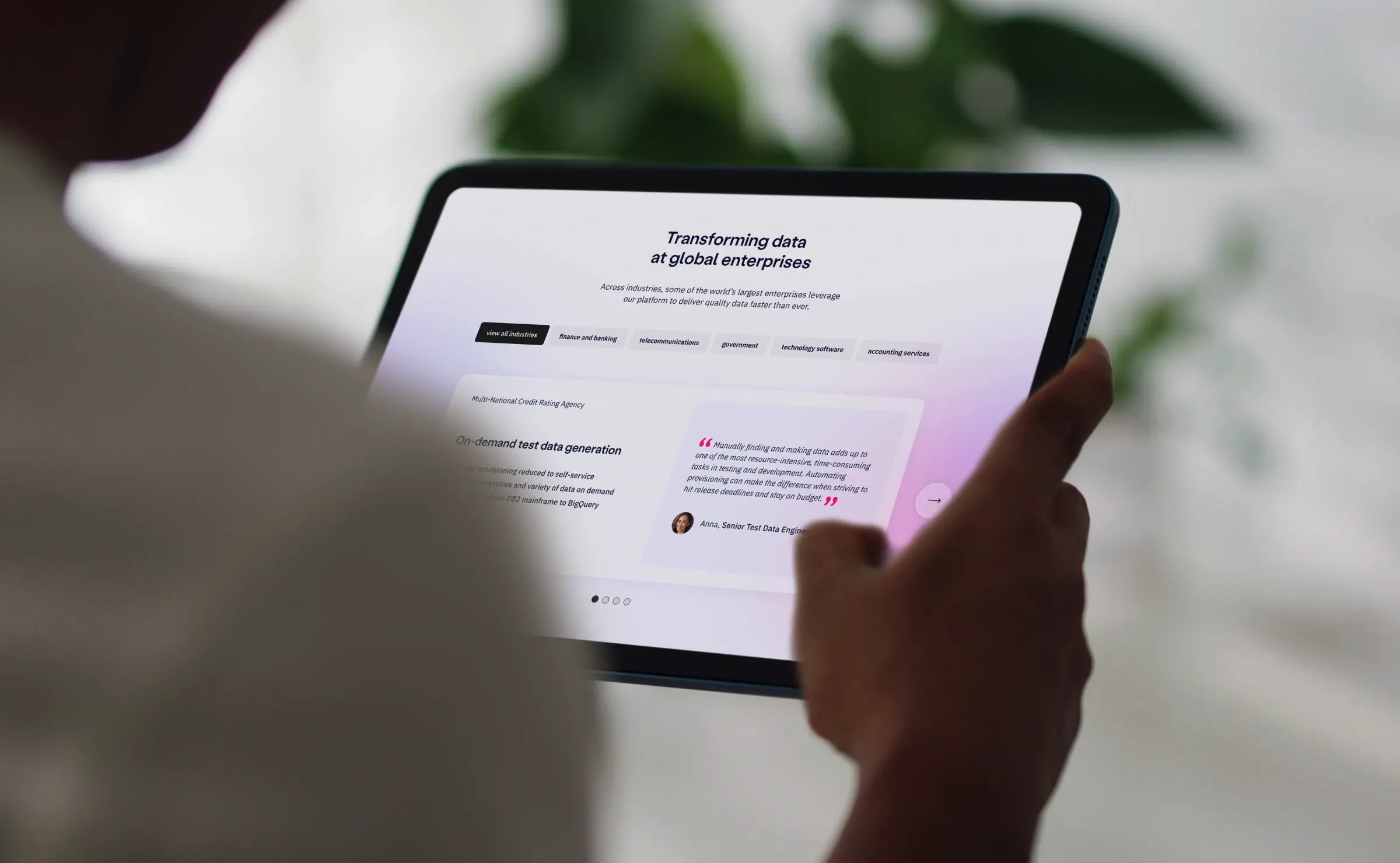 A person using a tablet