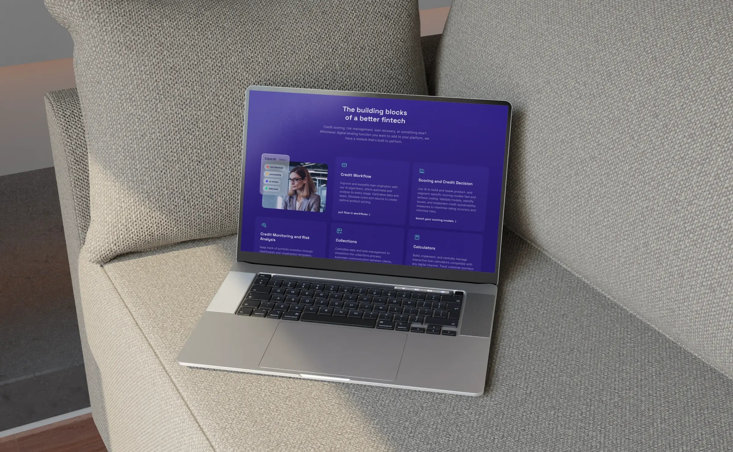 Laptop on the sofa