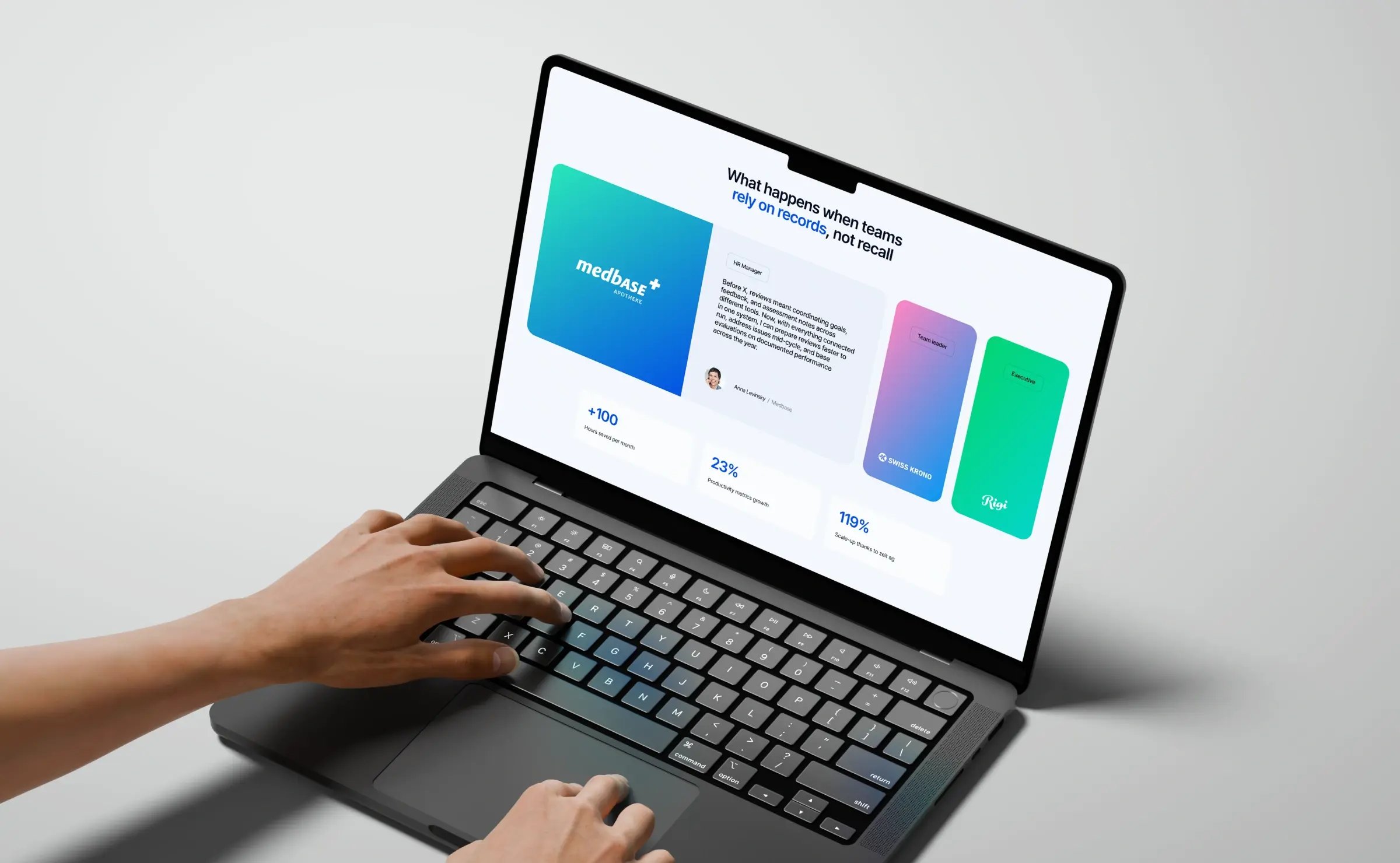 Laptop with user