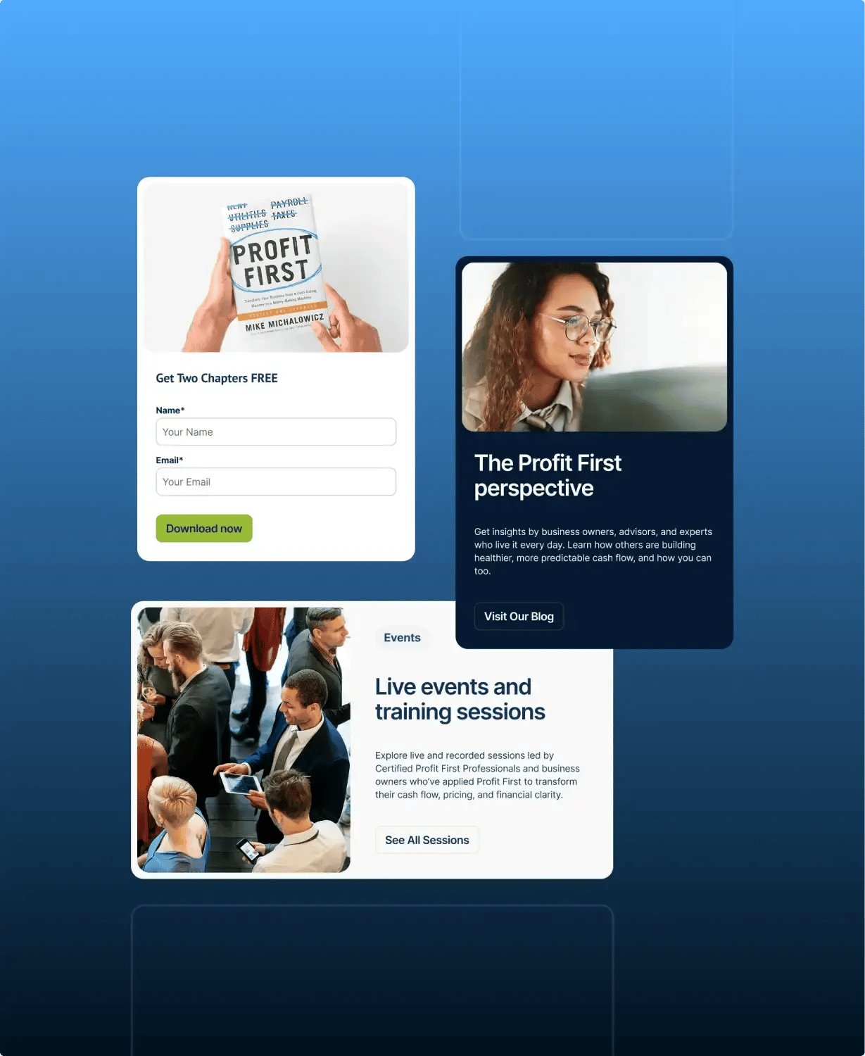 Mockup on blue background