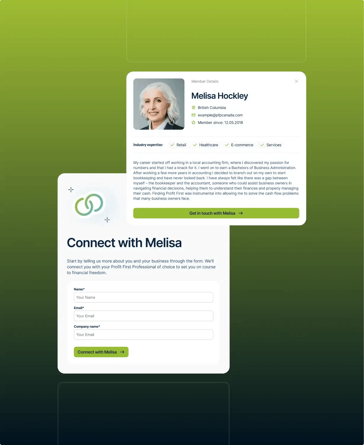 Mockup on green background