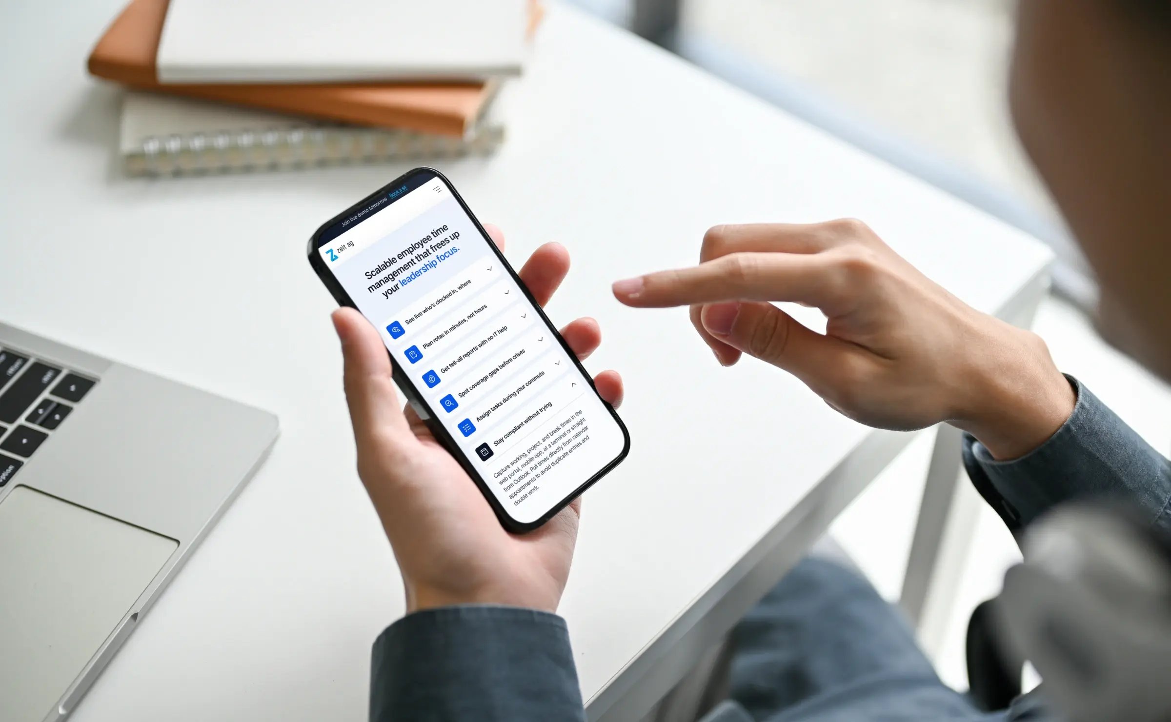 Phone in the users hands
